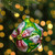4" Pink and Green Glittered 3D Flower Glass Christmas Ornament - IMAGE 2