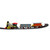 17-Piece Lighted and Animated Gold and Red Classic Model Train Set with Sound - IMAGE 3