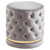 18" Gray and Gold Contemporary Round Tufted Swivel Upholstered Storage Ottoman - IMAGE 1