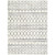 6'7" x 9’ Distressed Finish Geometric Pattern White and Gray Rectangular Area Rug - IMAGE 1