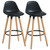 Set of 2 Black and Brown Contemporary Counter Stools 34.75" - IMAGE 1