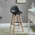 Set of 2 Black and Brown Contemporary Counter Stools 34.75" - IMAGE 2