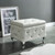 21.25" White and Silver Square Storage Ottoman - IMAGE 2