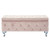 43.25" Beige and Silver Rectangular Storage Ottoman - IMAGE 1