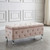 43.25" Beige and Silver Rectangular Storage Ottoman - IMAGE 2