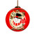 3" Red and White Snowman is on His Way Christmas Glass Ball Ornament - IMAGE 1