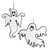 Set of 2 Black and White Foam Ghosts Hanging Halloween Decoration 20" - IMAGE 1