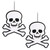 Set of 2 Black and White Foam Skull and Crossbones Hanging Halloween Decoration 21" - IMAGE 1