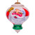5” Beige and White Winter Wonderland Santa Hand Painted Mouth Blown Glass Hanging Christmas Ornament - IMAGE 1
