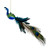 14" Green and Blue Jeweled Peacock Christmas Ornament with Feather Tail - IMAGE 4