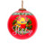 Happy Holidays Wreath with Bells Christmas Glass Ball Ornament - 3" - IMAGE 1