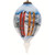 4.75” White and Blue Ski Vacation Hand Painted Mouth Blown Glass Hanging Christmas Ornament - IMAGE 1