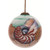 3” Green and Beige Sandy Beach Shell Hand Painted Mouth Blown Glass Hanging Christmas Ornament - IMAGE 1
