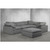 44" Gray Fabric Cloud Puff Square Modular Ottoman Slipcover - IMAGE 3