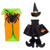 Set of 2 Black and Orange Bat Halloween Themed Wine Bottle Covers 10" - IMAGE 1