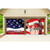 7' x 8' Red and Blue Patriotic Flag Split Car Garage Door Banner - IMAGE 2