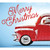 7' x 8' Red and Green "Merry Christmas" Split Car Garage Door Banner - IMAGE 1