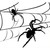 7' x 8' Black and White Spiders Halloween Split Car Garage Door Banner - IMAGE 1