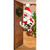 80" x 36" Red and Brown Santa and Rudolph Christmas Front Door Banner Mural Sign Decoration - IMAGE 1