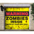 7' x 8' Yellow and Black Warning Halloween Single Car Garage Door Banner - IMAGE 2