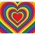 LGBTQ Radiating Pride Heart Single Car Garage Door Banner - 7' x 8' - IMAGE 1