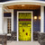 36" x 80" Yellow and Black "ZOMBIES INSIDE" Halloween Front Door Banner Mural Sign Decoration - IMAGE 2