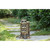 17" Brown and Black Three Raccoons in a Tree Trunk Welcome Sign Garden Statue - IMAGE 3