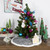 20" Silver Glittered Mini Christmas Tree Skirt with White Fur Trim - IMAGE 3