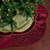 60" Red and Gold Scalloped Sequined Christmas Tree Skirt - IMAGE 1