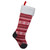 23" Red, Gray and White Knit Christmas Stocking with High Pile Fleece Cuff - IMAGE 1