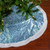 48" Light Blue Iridescent Mesh Glittered Snowflakes Christmas Tree Skirt - IMAGE 1