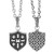24" Silver and Black Christmas Necklace with Shield and Cross Pendant - IMAGE 1
