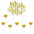 Set of 12 Gold Mrs & Mrs Cake Topper and Hearts 8.5” - IMAGE 1