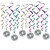 72 Counts Silver Shiny Disco Ball Multi-Colored Party Whirls 28” - IMAGE 1