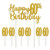 Set of 12 Gold Happy 60th Birthday Cake Topper 8.25" - IMAGE 1