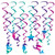 72-Pieces Blue and Pink Underwater Mermaid Design Hanging Whirls Cutouts 26” - IMAGE 1