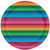 96 Counts Multi-Color Striped Fiesta Paper Plates 7” - IMAGE 1