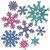 108 Counts Multi-Colored Snowflake Printed Glittered Cutouts 12” - IMAGE 1