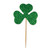 288 ct Green St Patrick's 3-Clover Shamrock Picks - 3.75” - IMAGE 1