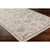 9.75' Floral Design Taupe and Black Round Area Throw Rug