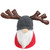 14" Red and Gray Santa Gnome with Moose Antlers Christmas Table Top Decoration - IMAGE 1