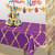 Moroccan Lattice Party Disposable Tablecloth – 108” – Purple and Gold – Pack of 12 - IMAGE 1