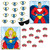 48 Pieces Pin the Eye Mask and Logo Superhero Design Party Games 19.25" - IMAGE 1