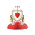 12 Piece of Red and Gold Vintage Valentine Cupid's Heart Center Piece 11.50" - IMAGE 1