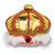 Set of 6 Gold, Red and White Fabric Costume King's Crown with Feathers 7" - IMAGE 1
