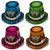 5.25" Multi Assorted Color Rock The New Year Hi-Hats - IMAGE 1