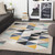 7.8' x 10.25' Abstract Patterned Gray and Mustard Yellow Rectangular Area Throw Rug - IMAGE 2