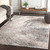 5'3" x 7'3" Distressed Finish Charcoal Black and Camel Brown Rectangular Area Rug - IMAGE 2