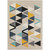 9'3" x 12'3" Triangular Patterned Ivory and Gray Rectangular Polypropylene Area Throw Rug - IMAGE 1