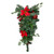 30" Red Poinsettia and Pinecone Artificial Christmas Teardrop Swag - Unlit - IMAGE 1